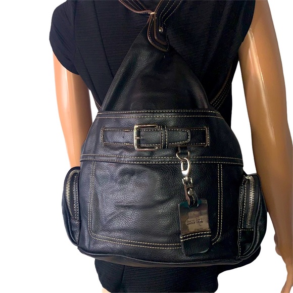 Nine West Handbags - LEATHER BLACK BACKPACK STYLE PURSE BY NINE WEST